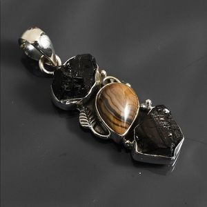 17+ tcw schalenblende and shungite pendant 925